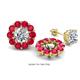 1 - Serena 2.10 ctw (3.00 mm) Round Ruby Jackets Earrings 