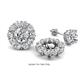 1 - Serena 2.00 ctw (3.00 mm) Round Natural Diamond Jackets Earrings 
