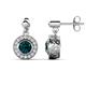 1 - Gila 1.62 ctw (5.50 mm) Round London Blue Topaz and Natural Diamond Halo Drop and Dangle Earrings 