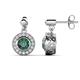 1 - Gila 2.12 ctw (5.50 mm) Round Lab Created Alexandrite and Natural Diamond Halo Drop and Dangle Earrings 