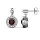 1 - Gila 1.69 ctw (5.50 mm) Round Red Garnet and Natural Diamond Halo Drop and Dangle Earrings 