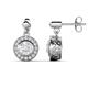 1 - Gila 1.64 ctw (5.50 mm) Round Lab Created White Sapphire and Natural Diamond Halo Drop and Dangle Earrings 