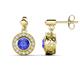 1 - Gila 1.52 ctw (5.50 mm) Round Tanzanite and Natural Diamond Halo Drop and Dangle Earrings 