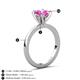 4 - Jenna 1.95 ct (9x7 mm) Oval Cut Lab Created Pink Sapphire Solitaire Engagement Ring 