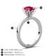 4 - Jenna 2.20 ct (9x7 mm) Oval Cut Lab Created Ruby Solitaire Engagement Ring 