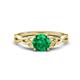 1 - Maeve 0.72 ct (6.00 mm) Round Emerald Entwined Celtic Love Knot Engagement Ring 