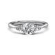 1 - Zelia 1.40 ctw (6.50 mm) GIA Certified Round Natural Diamond (SI/G) and Pear Shape Natural Diamond Three Stone Engagement Ring 