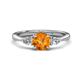 1 - Zelia 1.27 ctw (6.50 mm) Round Citrine and Pear Shape Natural Diamond Three Stone Engagement Ring 