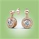 2 - Gila 1.62 ctw (5.50 mm) Round Natural Diamond Halo Drop and Dangle Earrings 
