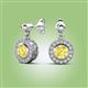 2 - Gila 1.64 ctw (5.50 mm) Round Lab Created Yellow Sapphire and Natural Diamond Halo Drop and Dangle Earrings 