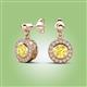 2 - Gila 1.64 ctw (5.50 mm) Round Lab Created Yellow Sapphire and Natural Diamond Halo Drop and Dangle Earrings 