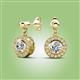 2 - Gila 1.42 ctw (5.50 mm) Round Moissanite and Natural Diamond Halo Drop and Dangle Earrings 