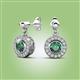 2 - Gila 2.12 ctw (5.50 mm) Round Lab Created Alexandrite and Natural Diamond Halo Drop and Dangle Earrings 