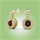 2 - Gila 1.69 ctw (5.50 mm) Round Red Garnet and Natural Diamond Halo Drop and Dangle Earrings 