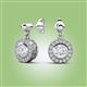 2 - Gila 1.64 ctw (5.50 mm) Round Lab Created White Sapphire and Natural Diamond Halo Drop and Dangle Earrings 