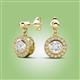 2 - Gila 1.64 ctw (5.50 mm) Round Lab Created White Sapphire and Natural Diamond Halo Drop and Dangle Earrings 
