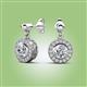 2 - Gila 1.62 ctw (5.50 mm) Round Lab Grown Diamond and Natural Diamond Halo Drop and Dangle Earrings 
