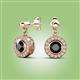 2 - Gila 2.02 ctw (5.50 mm) Round Black Diamond and Natural Diamond Halo Drop and Dangle Earrings 