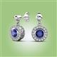 2 - Gila 1.56 ctw (5.50 mm) Round Iolite and Natural Diamond Halo Drop and Dangle Earrings 