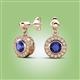 2 - Gila 1.56 ctw (5.50 mm) Round Iolite and Natural Diamond Halo Drop and Dangle Earrings 