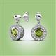 2 - Gila 1.50 ctw (5.50 mm) Round Peridot and Natural Diamond Halo Drop and Dangle Earrings 