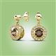2 - Gila 1.52 ctw (5.50 mm) Round Smoky Quartz and Natural Diamond Halo Drop and Dangle Earrings 