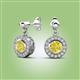 2 - Gila 1.58 ctw (5.50 mm) Round Yellow Diamond and Natural Diamond Halo Drop and Dangle Earrings 