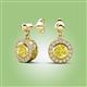 2 - Gila 1.58 ctw (5.50 mm) Round Yellow Diamond and Natural Diamond Halo Drop and Dangle Earrings 