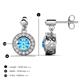 3 - Gila 1.58 ctw (5.50 mm) Round Blue Topaz and Natural Diamond Halo Drop and Dangle Earrings 