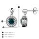 3 - Gila 1.62 ctw (5.50 mm) Round London Blue Topaz and Natural Diamond Halo Drop and Dangle Earrings 