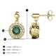 3 - Gila 2.12 ctw (5.50 mm) Round Lab Created Alexandrite and Natural Diamond Halo Drop and Dangle Earrings 