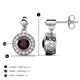 3 - Gila 1.69 ctw (5.50 mm) Round Red Garnet and Natural Diamond Halo Drop and Dangle Earrings 