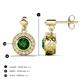 3 - Gila 1.48 ctw (5.50 mm) Round Lab Created Emerald and Natural Diamond Halo Drop and Dangle Earrings 