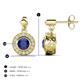 3 - Gila 1.56 ctw (5.50 mm) Round Iolite and Natural Diamond Halo Drop and Dangle Earrings 