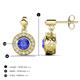 3 - Gila 1.52 ctw (5.50 mm) Round Tanzanite and Natural Diamond Halo Drop and Dangle Earrings 
