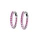 2 - Carisa 0.67 ctw (1.70 mm) Inside Outside Round Pink Sapphire Eternity Hoop Earrings 