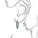 3 - Carisa 2.00 ctw (2.30 mm) Inside Outside Round Blue Diamond Eternity Hoop Earrings 