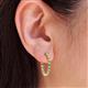 3 - Melissa 2.00 ctw (2.00 mm) Inside Outside Round Green Garnet and Natural Diamond Eternity Hoop Earrings 