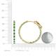 4 - Melissa 2.40 ctw (2.30 mm) Inside Outside Round Emerald and Natural Diamond Eternity Hoop Earrings 