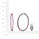 4 - Carisa 1.70 ctw (1.80 mm) Inside Outside Round Pink Tourmaline Eternity Hoop Earrings 