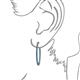 3 - Carisa 1.80 ctw (1.80 mm) Inside Outside Round Blue Topaz Eternity Hoop Earrings 