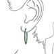 3 - Carisa 1.70 ctw (1.80 mm) Inside Outside Round Emerald Eternity Hoop Earrings 