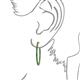 3 - Carisa 1.70 ctw (1.80 mm) Inside Outside Round Natural Emerald Eternity Hoop Earrings 