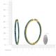 4 - Carisa 3.00 ctw (1.80 mm) Inside Outside Round Blue Diamond Eternity Hoop Earrings 