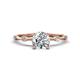 1 - Nuria 1.11 ctw (6.50 mm) GIA Certified Round Natural Diamond (SI/H) and Side Spaced Natural Diamond Engagement Ring 