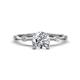1 - Nuria 1.11 ctw (6.50 mm) IGI Certified Round Lab Grown Diamond (VS1/F) and Side Spaced Round Natural Diamond Engagement Ring 