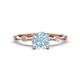 1 - Nuria 0.98 ctw (6.50 mm) Round Aquamarine and Side Spaced Round Natural Diamond Engagement Ring 