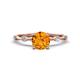 1 - Nuria 0.98 ctw (6.50 mm) Round Citrine and Side Spaced Round Natural Diamond Engagement Ring 