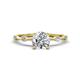 1 - Nuria 1.11 ctw (6.50 mm) Round Moissanite and Side Spaced Round Natural Diamond Engagement Ring 