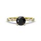 1 - Nuria 1.11 ctw (6.50 mm) Round Black Diamond and Side Spaced Round Natural Diamond Engagement Ring 